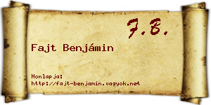 Fajt Benjámin névjegykártya